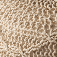 Cozy 20x20 Knitted Wool Round Pouf Soft Cotton Fiber Footrest for Modern Nursery and Living Room Decor