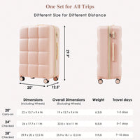 3-Piece Luggage Set with USB Port Airline Approved 20-Inch Carry-On Expandable 24 and 28-Inch Hardshell Spinner Wheels Durable ABS Material