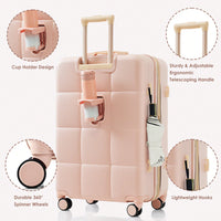 3-Piece Luggage Set with USB Port Airline Approved 20-Inch Carry-On Expandable 24 and 28-Inch Hardshell Spinner Wheels Durable ABS Material