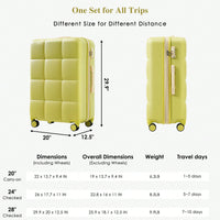 3-Piece Luggage Set with USB Port Airline Approved 20-Inch Carry-On Expandable 24 and 28-Inch Hardshell Spinner Wheels Durable ABS Material