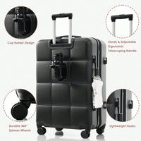 3-Piece Luggage Set with USB Port Airline Approved 20-Inch Carry-On Expandable 24 and 28-Inch Hardshell Spinner Wheels Durable ABS Material