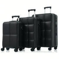 3-Piece Luggage Set with USB Port Airline Approved 20-Inch Carry-On Expandable 24 and 28-Inch Hardshell Spinner Wheels Durable ABS Material