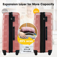 Lightweight 3 Piece Hardside Luggage Set with TSA Lock 20 24 28 Inch Expandable Spinner Suitcases with 360 Wheels