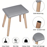 Adjustable Brightness Vanity Table Set with Cushioned Stool and Makeup Organizer Solid Wood Legs 3 Lighting Options Perfect Gift