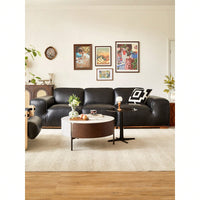 Contemporary Round White Coffee Table with Storage Drawers and Metal Legs for Living Room and Office