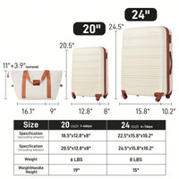 Durable 2 Piece Expandable Hardshell Luggage Set with TSA Lock 20 and 24 Inch Spinner Suitcases for Hassle-Free Travel