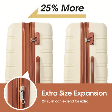 Durable 2 Piece Expandable Hardshell Luggage Set with TSA Lock 20 and 24 Inch Spinner Suitcases for Hassle-Free Travel