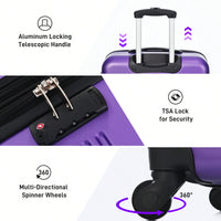 Durable 2 Piece Expandable Hardshell Luggage Set with TSA Lock 20 and 24 Inch Spinner Suitcases for Hassle-Free Travel