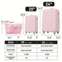 Durable 2 Piece Expandable Hardshell Luggage Set with TSA Lock 20 and 24 Inch Spinner Suitcases for Hassle-Free Travel