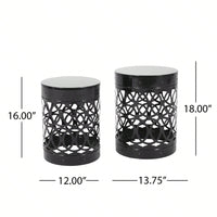 Modern Metal S2 End Table Stylish Accent Table for Living Room and Bedroom