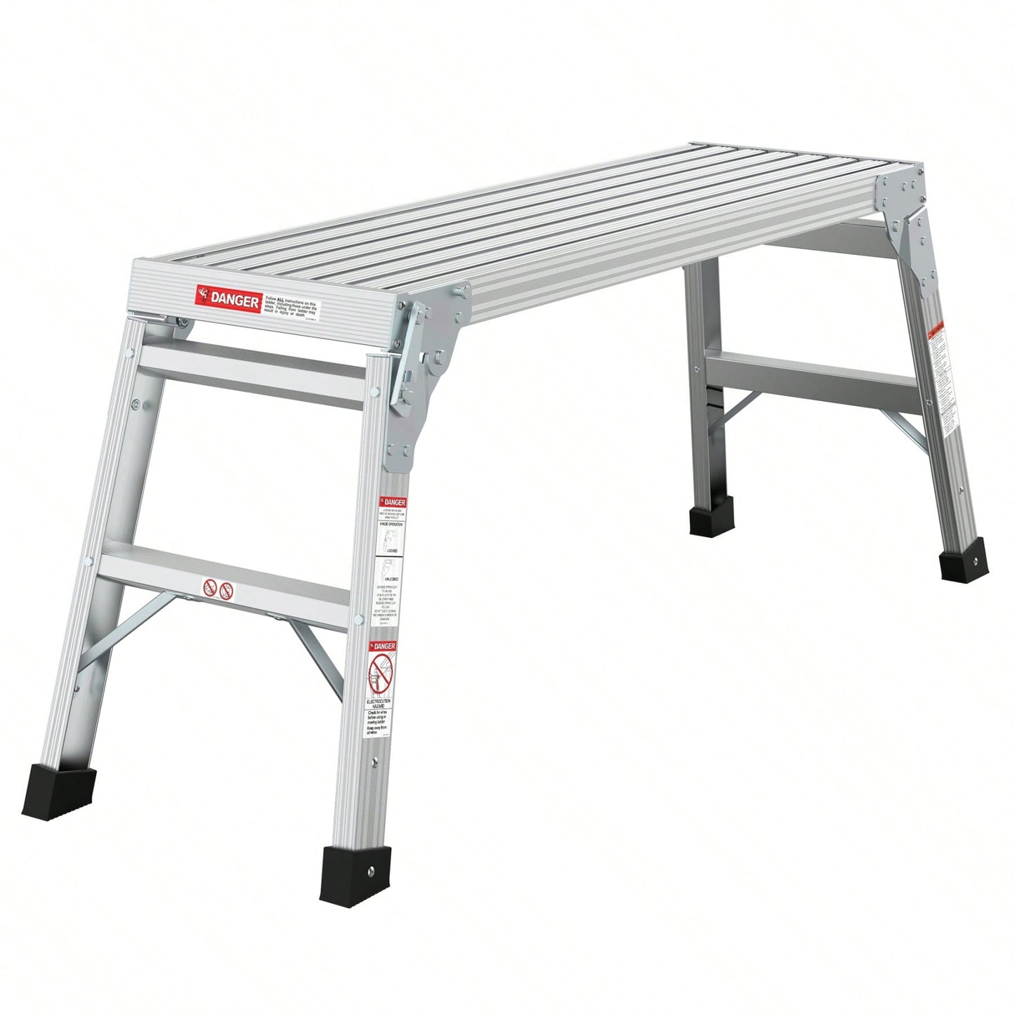 Work Platform Aluminum Portable Bench Folding Ladder ANSI Capacity 225 LBS 40"