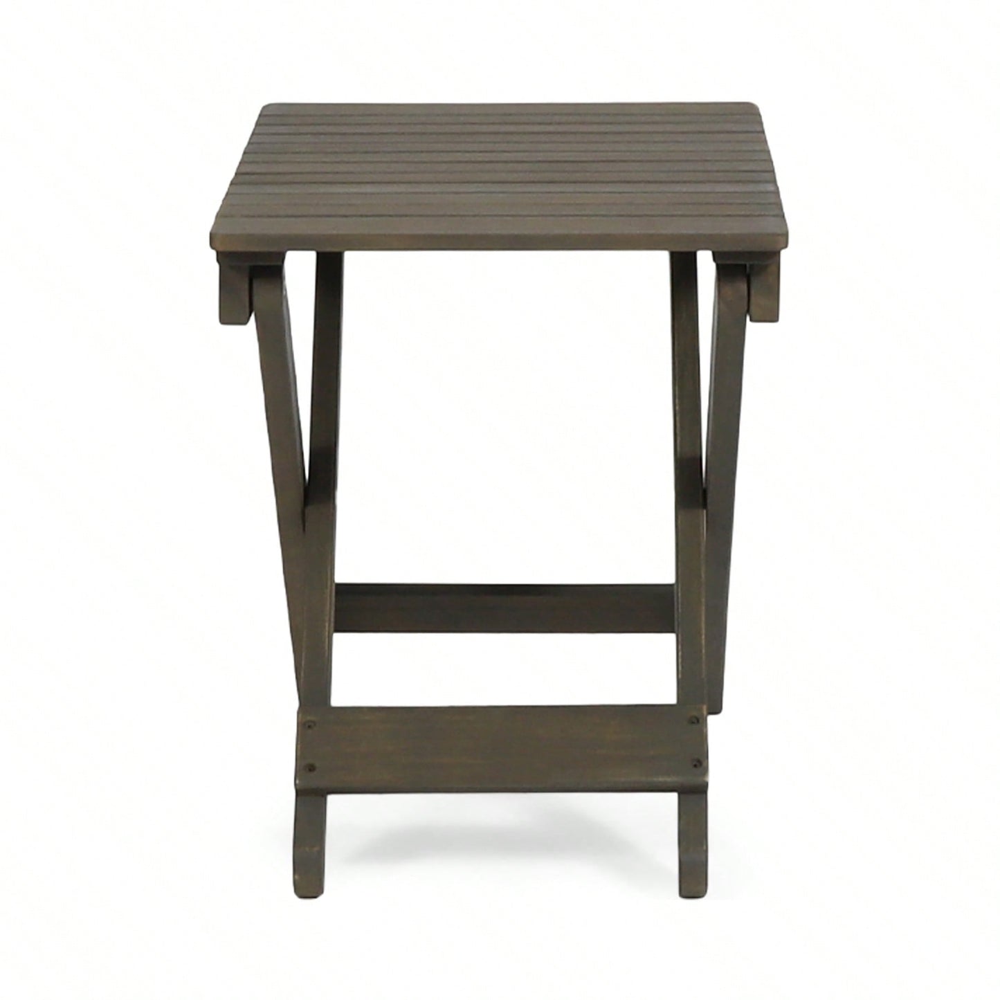 Outdoor Folding Wooden Side Table, Grey