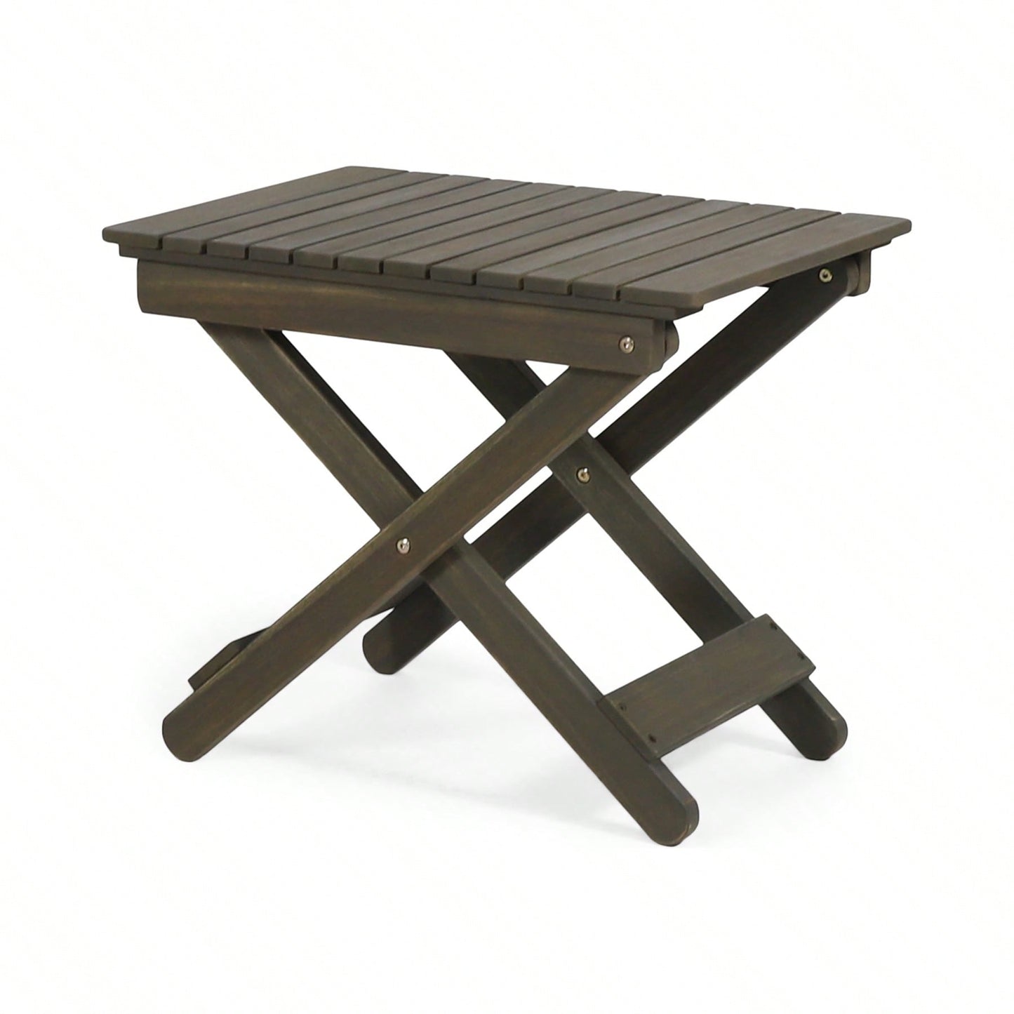 Outdoor Folding Wooden Side Table, Grey