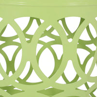 Modern Round Iron Cut Accent Table Powder-Coated Metal Side Table for Living Room and Bedroom No Assembly Required
