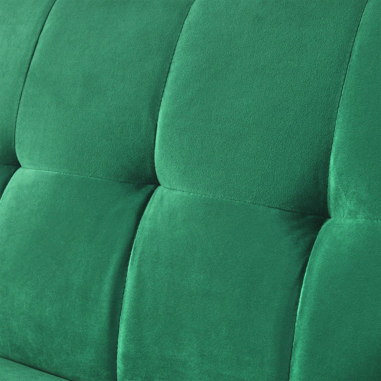 78 Inch Green Velvet Convertible Futon Sofa Bed with Storage Bags and Folded Armrests for Small Spaces