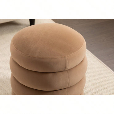 Soft Velvet Round Ottoman Footrest Stool: Stylish Comfort For Any Room