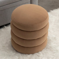 Soft Velvet Round Ottoman Footrest Stool: Stylish Comfort For Any Room