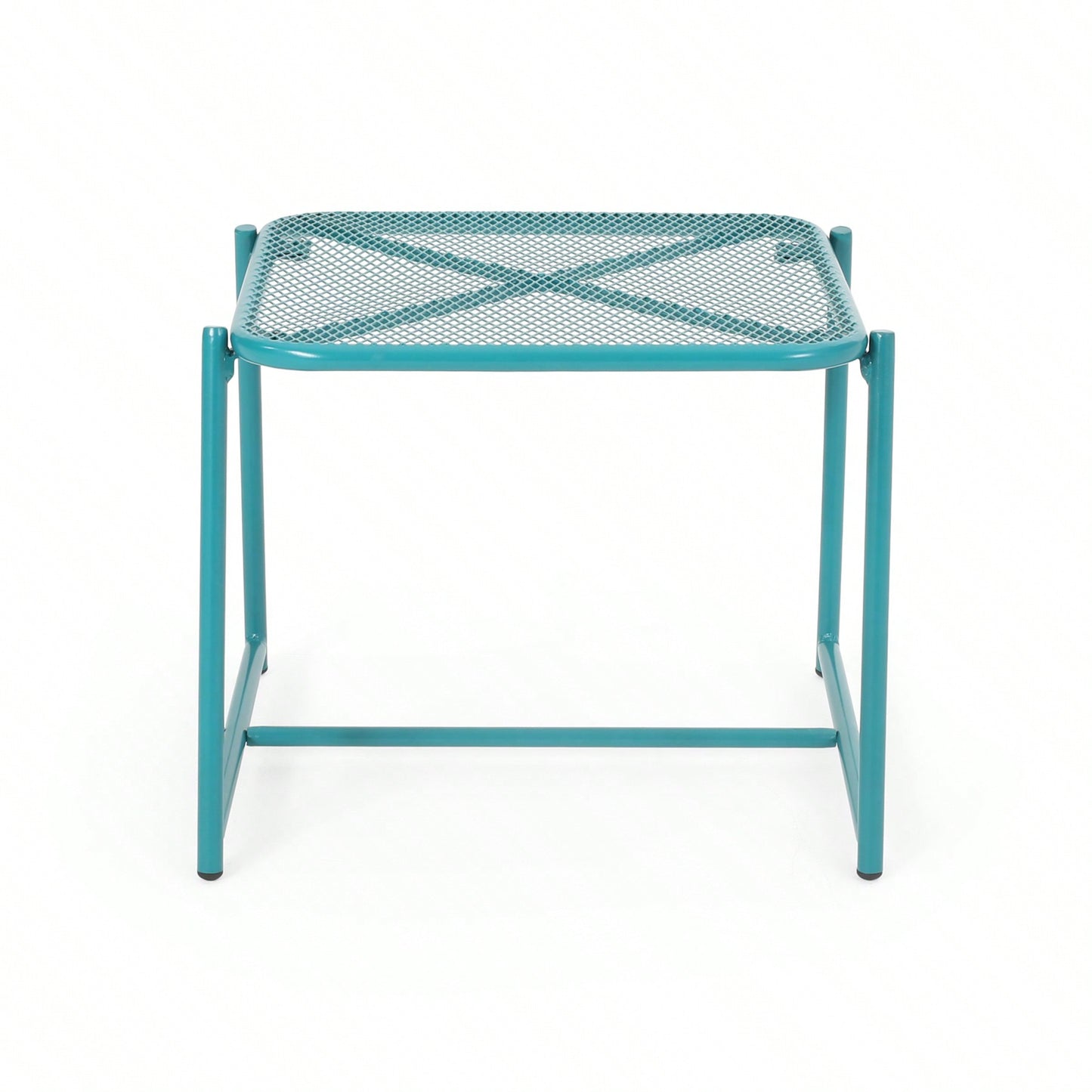 Elba 15.5" Side Table Modern Mesh Design With Durable Metal Frame