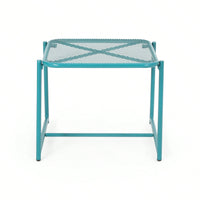 Elba 15.5" Side Table Modern Mesh Design With Durable Metal Frame