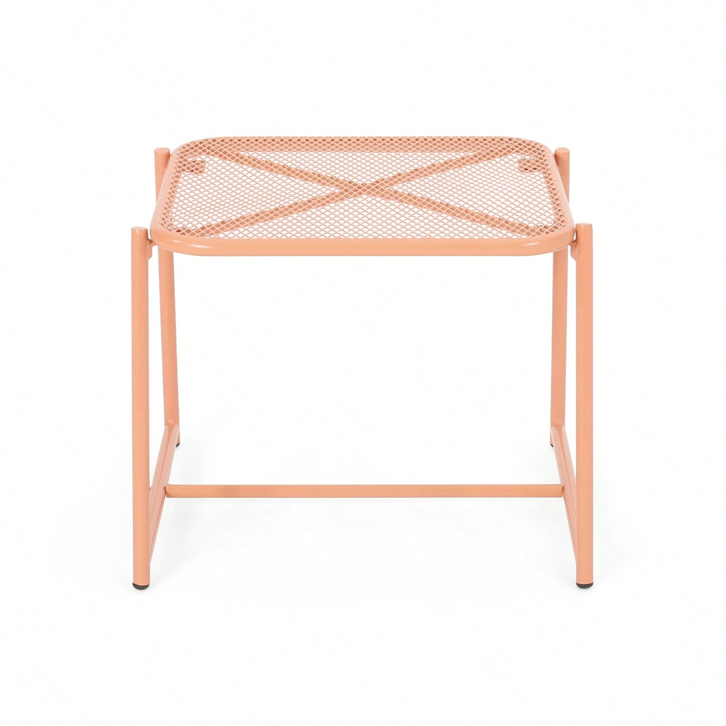 Elba 15.5" Side Table Modern Mesh Design With Durable Metal Frame