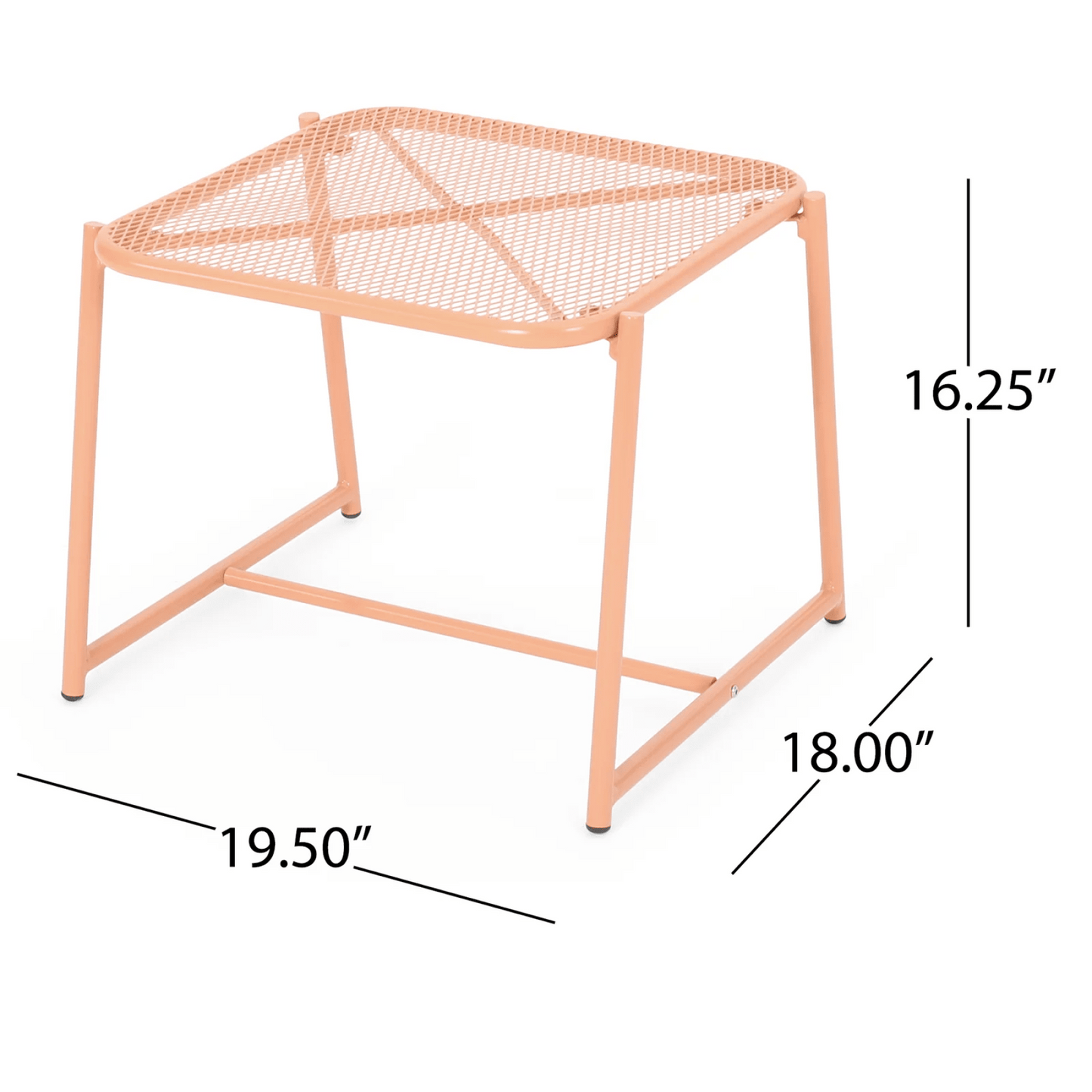 Elba 15.5" Side Table Modern Mesh Design With Durable Metal Frame