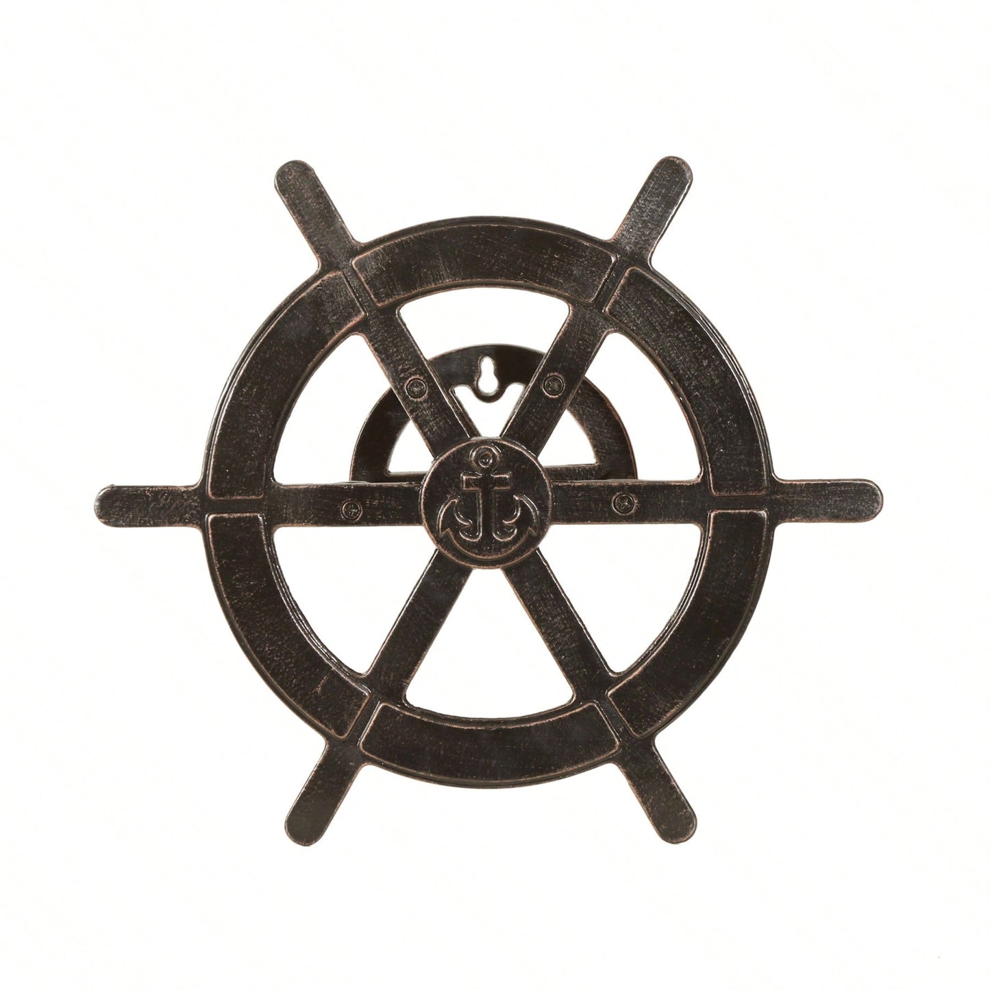 Vanora 20" Hose Holder: Shiny Copper Aluminum Ship Wheel For Stylish Outdoor Decor