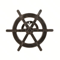 Vanora 20" Hose Holder: Shiny Copper Aluminum Ship Wheel For Stylish Outdoor Decor