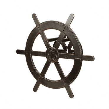 Vanora 20" Hose Holder: Shiny Copper Aluminum Ship Wheel For Stylish Outdoor Decor