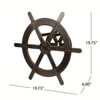 Vanora 20" Hose Holder: Shiny Copper Aluminum Ship Wheel For Stylish Outdoor Decor