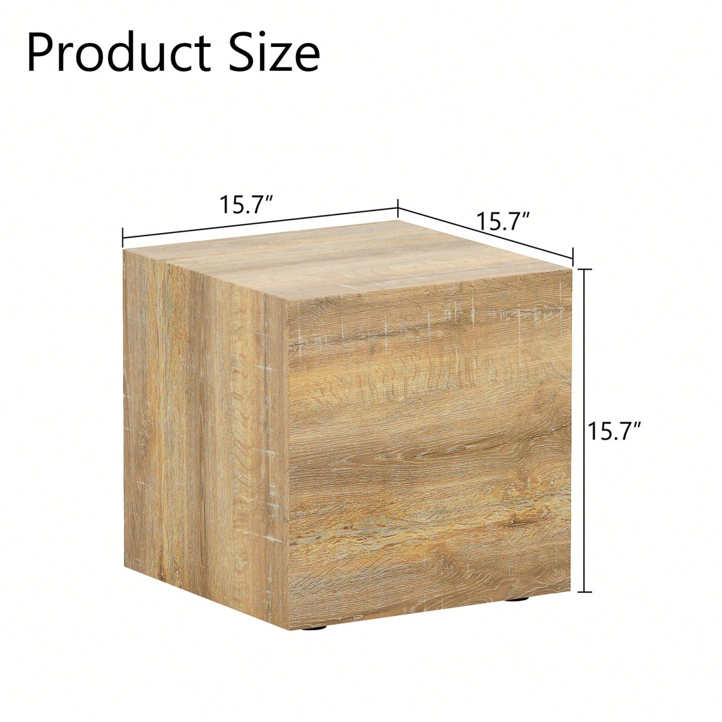 Modern Square MDF Coffee Table With Light Wood Texture 15.7x15.7x15.7 Easy Assembly Stylish Design For Living Room