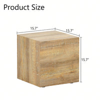 Modern Square MDF Coffee Table With Light Wood Texture 15.7x15.7x15.7 Easy Assembly Stylish Design For Living Room