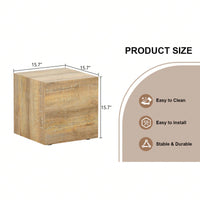 Modern Square MDF Coffee Table With Light Wood Texture 15.7x15.7x15.7 Easy Assembly Stylish Design For Living Room