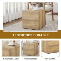 Modern Square MDF Coffee Table With Light Wood Texture 15.7x15.7x15.7 Easy Assembly Stylish Design For Living Room