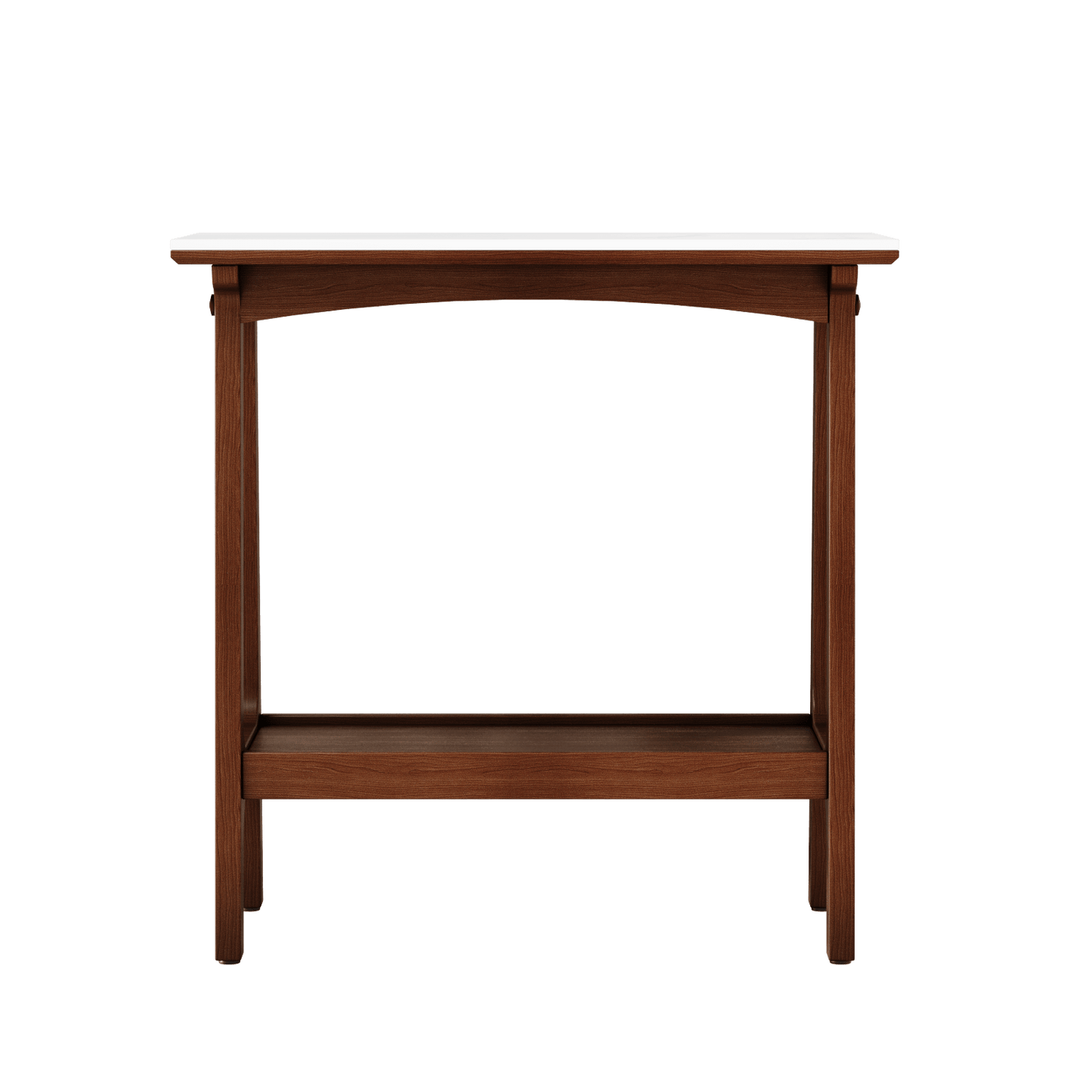 Retro Reddish Brown Slim Slate Side Table with Storage Shelf for Living Room Bedroom Entryway Farmhouse Nightstand