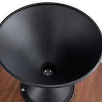 Elegant Dual Purpose Round Coffee Tables with Walnut Top and Black Steel Base Cat Bed for Living Room