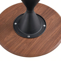 Elegant Dual Purpose Round Coffee Tables with Walnut Top and Black Steel Base Cat Bed for Living Room