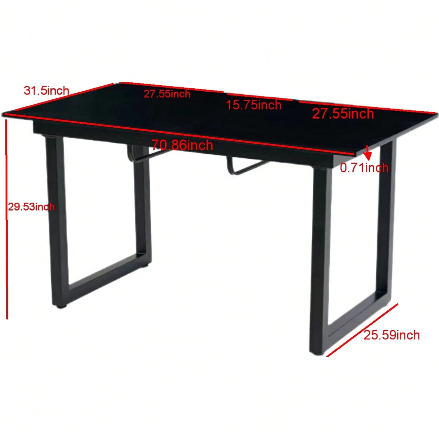 Modern Square Extendable Dining Table with Metal Legs Space Saving Design Easy Clean MDF Top Adjustable Length for Living Room