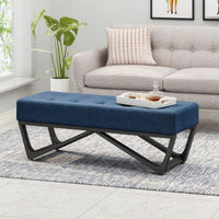 Ottoman Modern Chic Bench With Button-Tufted Top Plush Upholstery Versatile Footrest Casual Seating Decorative Accent
