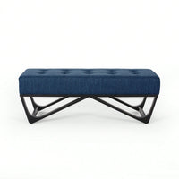 Ottoman Modern Chic Bench With Button-Tufted Top Plush Upholstery Versatile Footrest Casual Seating Decorative Accent