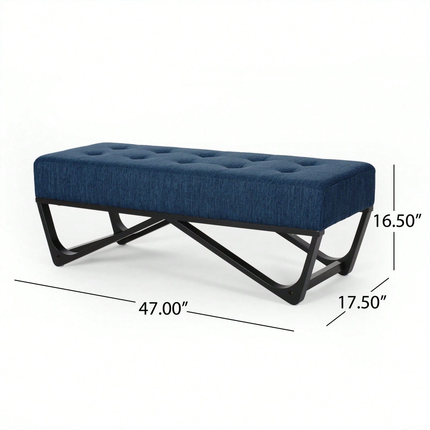 Ottoman Modern Chic Bench With Button-Tufted Top Plush Upholstery Versatile Footrest Casual Seating Decorative Accent