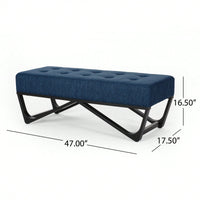 Ottoman Modern Chic Bench With Button-Tufted Top Plush Upholstery Versatile Footrest Casual Seating Decorative Accent