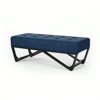 Ottoman Modern Chic Bench With Button-Tufted Top Plush Upholstery Versatile Footrest Casual Seating Decorative Accent