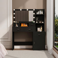 Modern Smart Mirror Vanity Table with 10 Lights and Ample Storage for Bedroom and Dressing Room