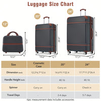 3 Piece Expandable Hardside Luggage Set with TSA Lock 20 24 Inch Suitcases and Cosmetic Case Lightweight Durable ABS 360 Degree Wheels
