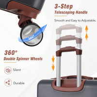 3 Piece Expandable Hardside Luggage Set with TSA Lock 20 24 Inch Suitcases and Cosmetic Case Lightweight Durable ABS 360 Degree Wheels