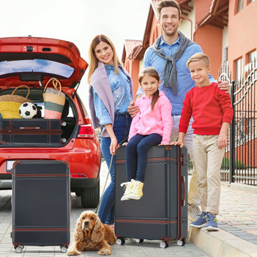 3 Piece Expandable Hardside Luggage Set with TSA Lock 20 24 Inch Suitcases and Cosmetic Case Lightweight Durable ABS 360 Degree Wheels