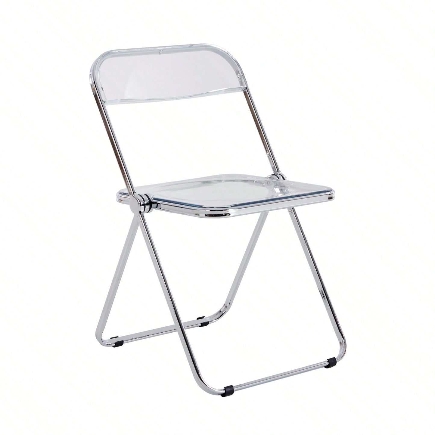 Clear Plastic Stackable Folding Chairs for Small Spaces Durable and Comfortable Dining Living Room Office Use