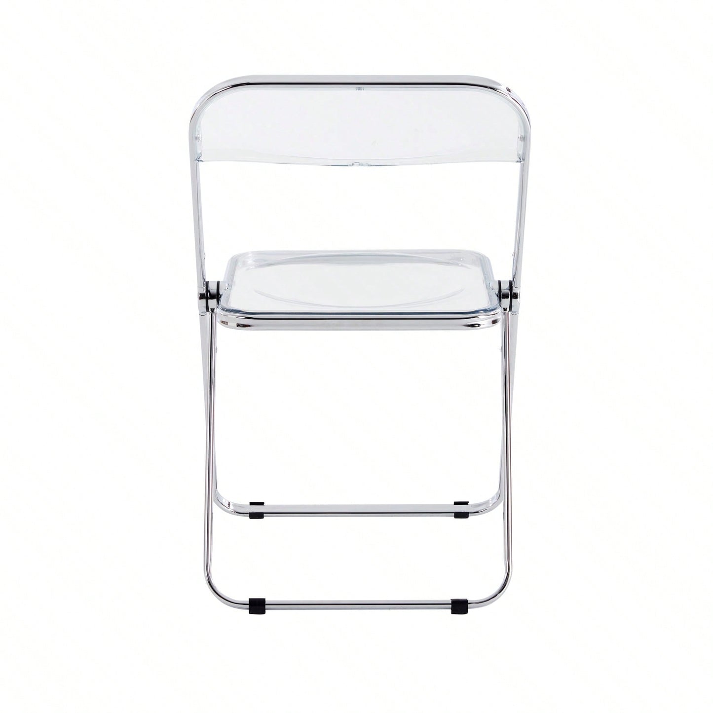 Clear Plastic Stackable Folding Chairs for Small Spaces Durable and Comfortable Dining Living Room Office Use