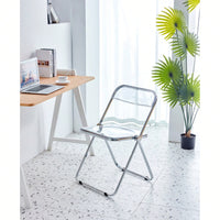 Clear Plastic Stackable Folding Chairs for Small Spaces Durable and Comfortable Dining Living Room Office Use