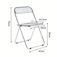 Clear Plastic Stackable Folding Chairs for Small Spaces Durable and Comfortable Dining Living Room Office Use